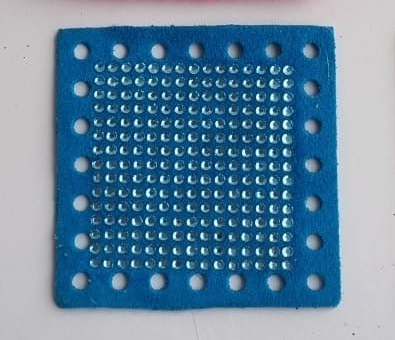 Quadrati 5x5 in Camoscio + Strass