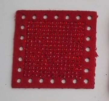 Quadrati 5x5 in Camoscio + Strass